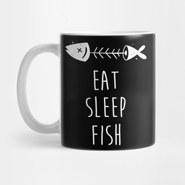 Eat Sleep Fish Funny Gift for Fisherman Ocean Fishing Lover by CoolQuoteStyle